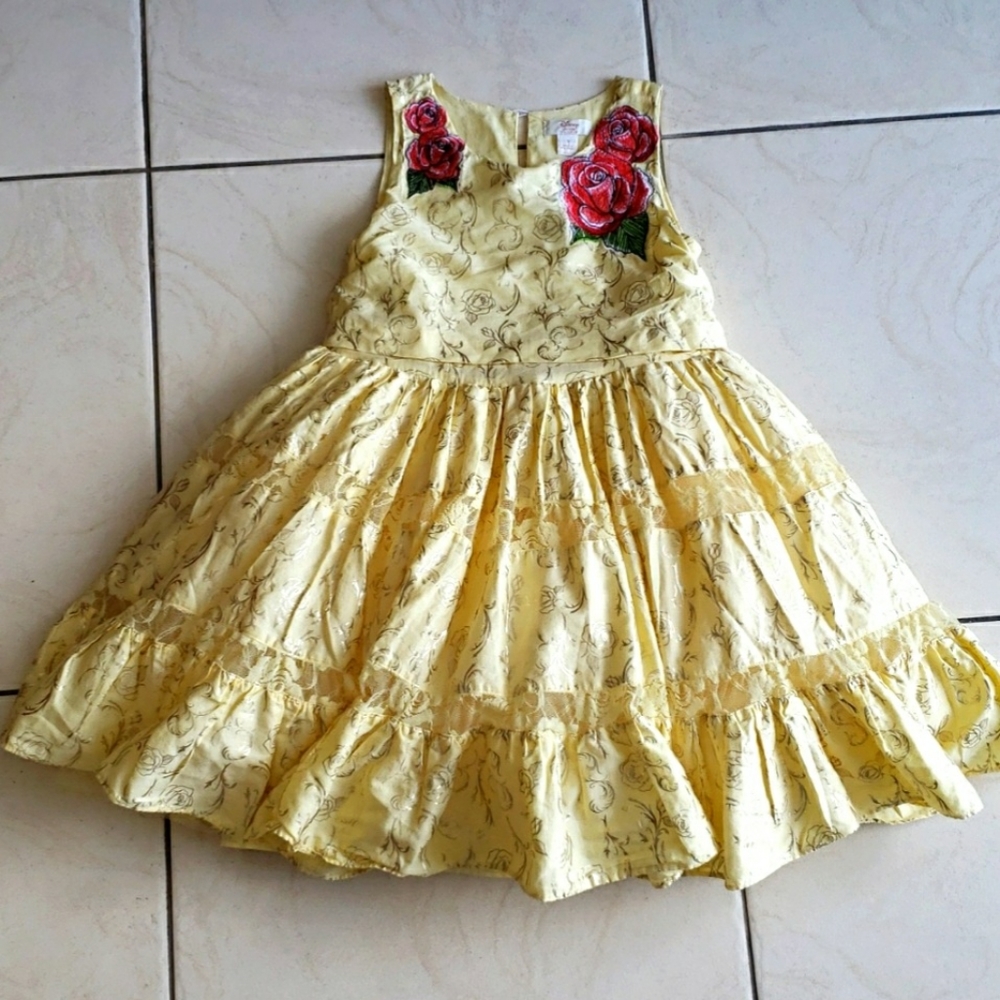 #10708-15 Disney Princess Party Dress,Size 7,Yellow.
